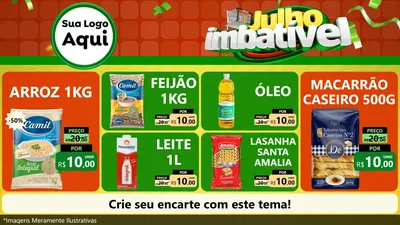 Modelo de TV para TV Horizontal com o tema Julho Imbatível para Supermercado