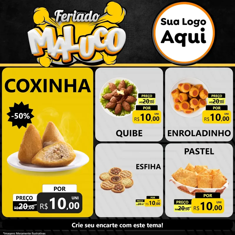 Modelo de Rede Social para Feed Facebook com o tema Feriado Maluco para Salgadaria