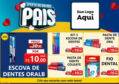Modelo de Encarte para Encarte A4 Horizontal com o tema Oferta Do Dia Dos Pais para Higiene Pessoal