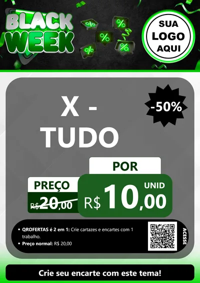 Modelo de Cartaz para Cartaz A4 Vertical com o tema Black Week para Hamburgueria