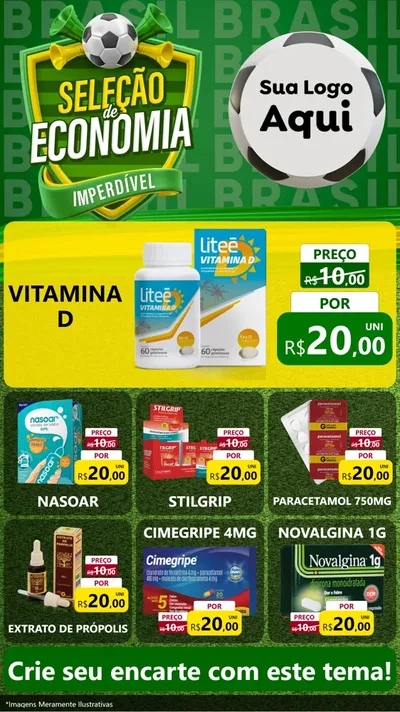 Modelo de Rede Social para Stories com o tema Seleção de Economia - Copa para Farmácia