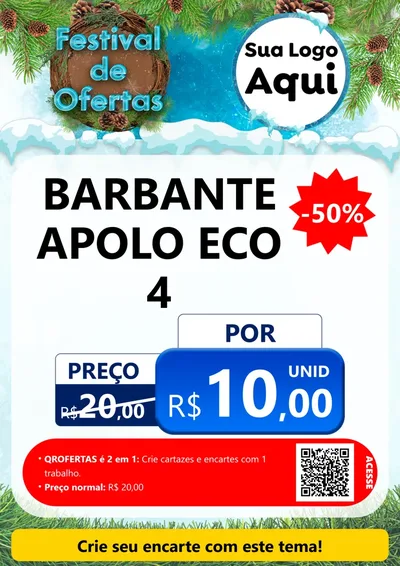 Modelo de Cartaz para Cartaz A4 Vertical com o tema Festival de Ofertas - Inverno para Armarinho e Aviamentos