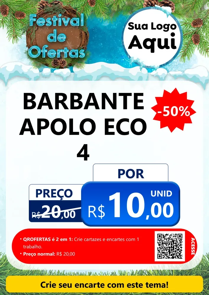 Modelo de Cartaz para Cartaz A4 Vertical com o tema Festival de Ofertas - Inverno para Armarinho e Aviamentos