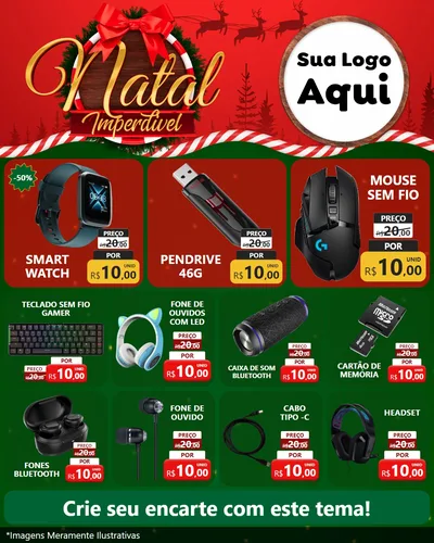 Modelo de Rede Social para Feed Instagram com o tema Natal Imperdível para Informática