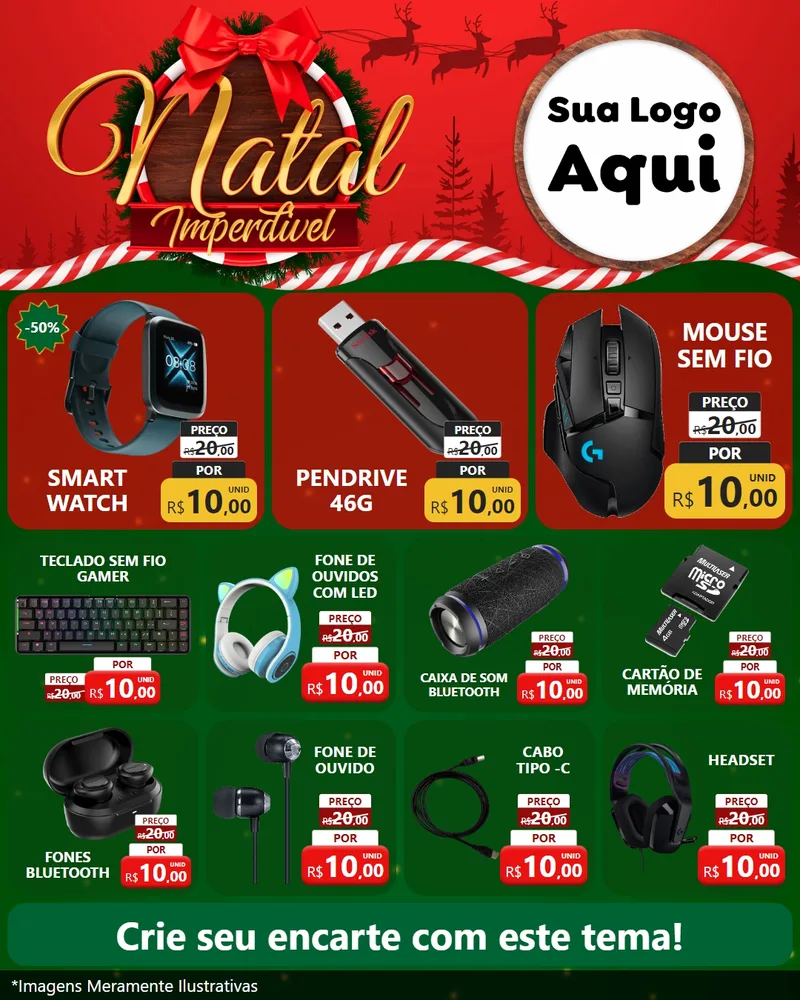 Modelo de Rede Social para Feed Instagram com o tema Natal Imperdível para Informática