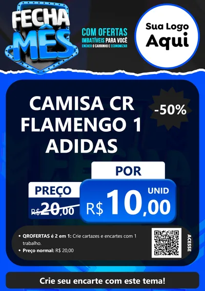 Modelo de Cartaz para Cartaz A4 Vertical com o tema Fecha Mês para Roupas e acessórios