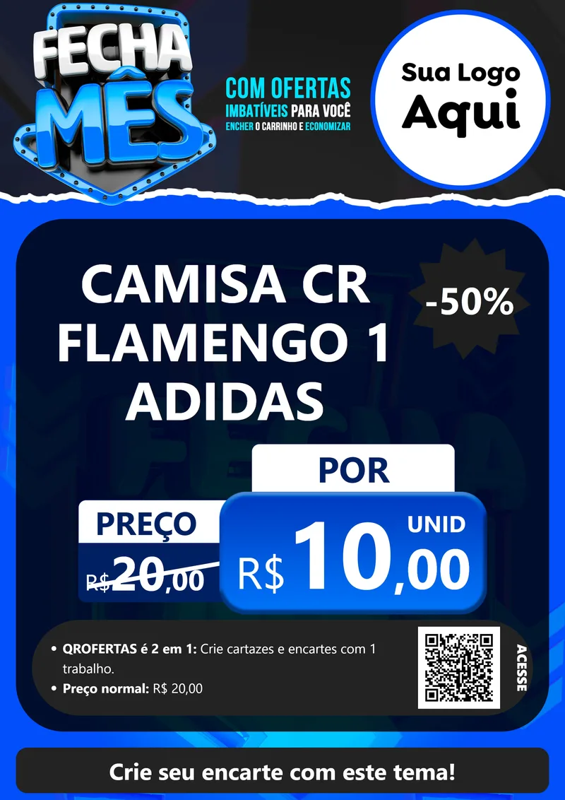 Modelo de Cartaz para Cartaz A4 Vertical com o tema Fecha Mês para Roupas e acessórios