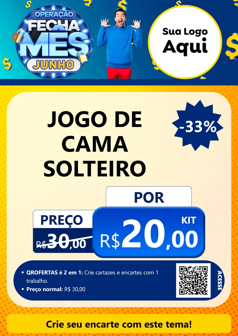 Modelo de Cartaz para Cartaz A4 Vertical com o tema Operação Fecha Mês, Junho para Cama, Mesa e Banho