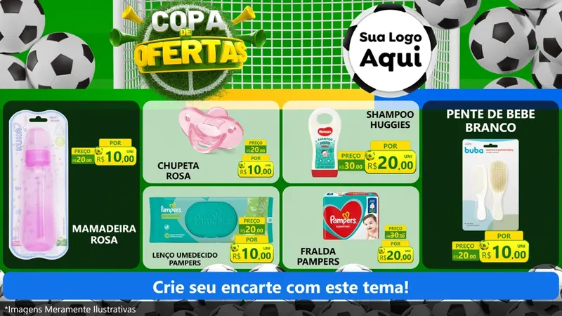 Modelo de TV para TV Horizontal com o tema Copa De Ofertas para Bebês