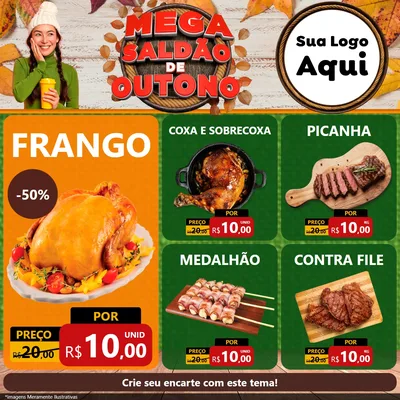 Modelo de Rede Social para Feed Facebook com o tema Mega Saldão de Outono para Assados