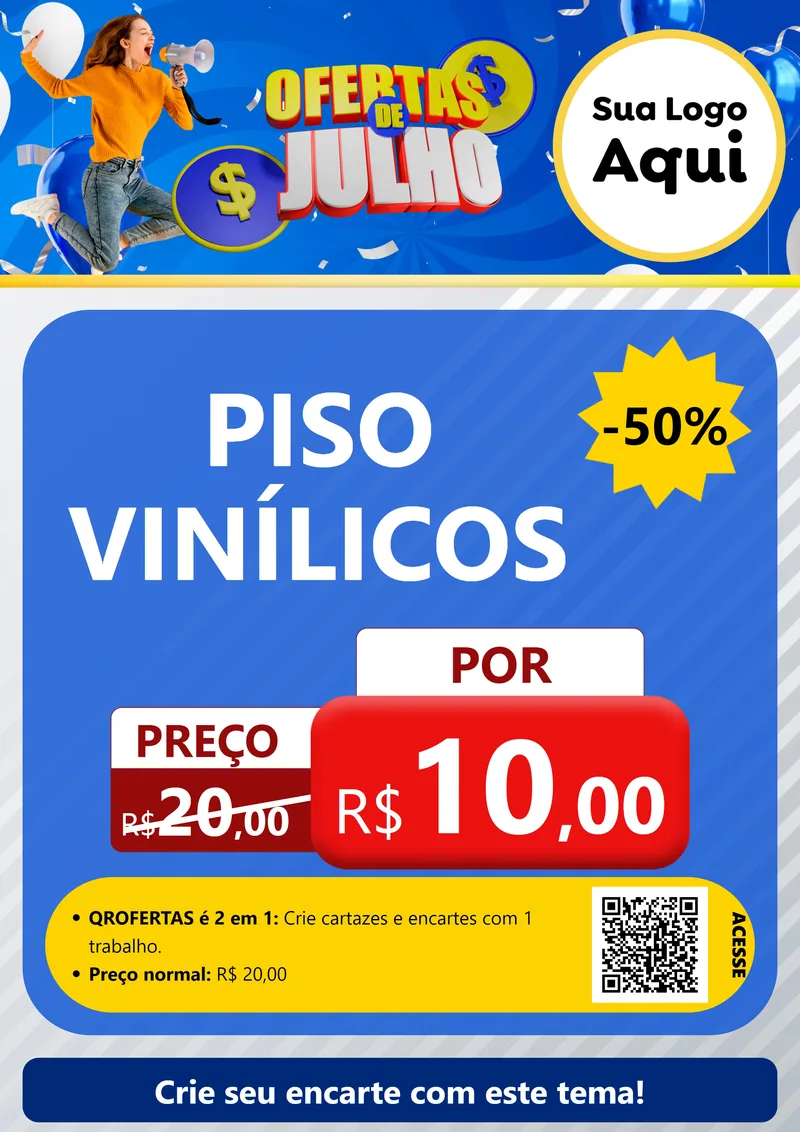Modelo de Cartaz para Cartaz A4 Vertical com o tema Ofertas de Julho para Material para Construção