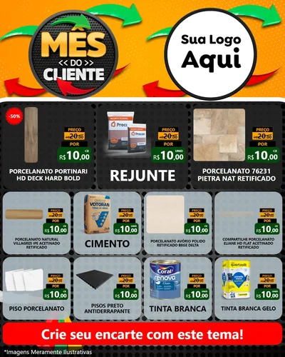 Modelo de Rede Social para Feed Instagram com o tema Mês do Cliente para Pisos e revestimentos