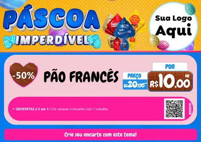 Modelo de Cartaz para Cartaz A4 Horizontal com o tema Páscoa Imperdível para Padaria