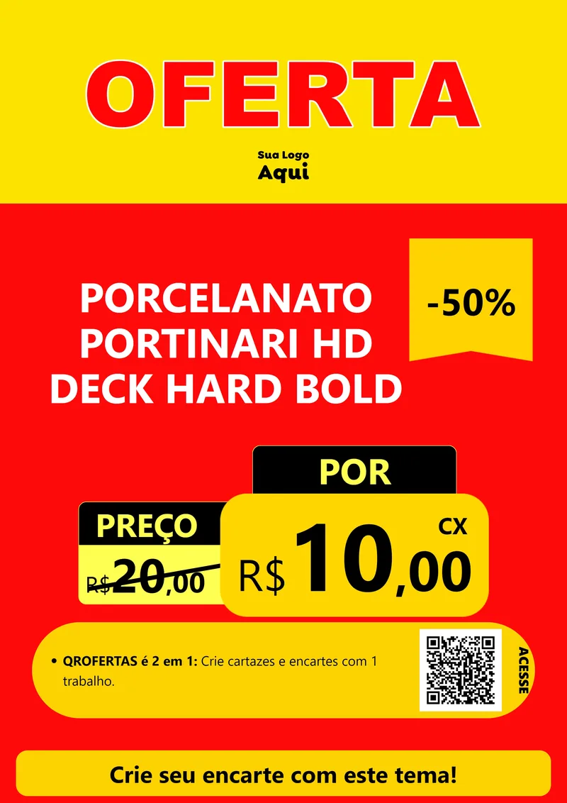 Modelo de Cartaz para Cartaz A4 Vertical com o tema OFERTA - Vermelho Cartaz para Pisos e revestimentos