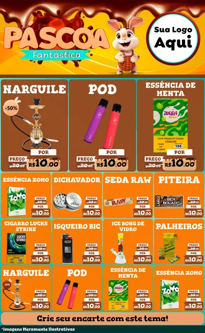 Modelo de Encarte para Encarte Grande com o tema Páscoa Fantástica para Tabacaria