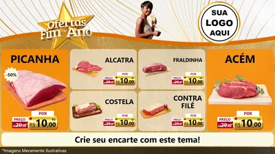 Modelo de TV para TV Horizontal com o tema Ofertas Fim de Ano para Açougue