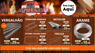 Modelo de TV para TV Horizontal com o tema Ofertas Para Aquecer para Ferragens