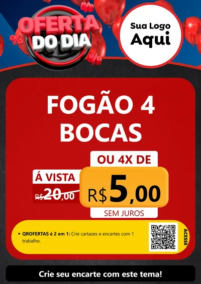 Modelo de Cartaz para Cartaz A4 Vertical com o tema Oferta do Dia para Móveis e Eletro