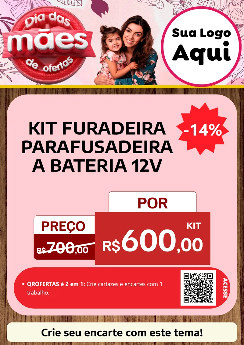 Modelo de Cartaz para Cartaz A4 Vertical com o tema Dia Das Mães De Ofertas para Maquinas e Ferramentas