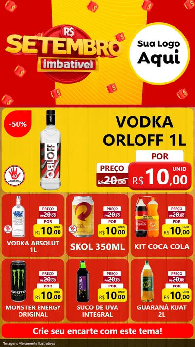 Modelo de Rede Social para Stories com o tema Setembro Imbatível para Distribuidora de bebidas