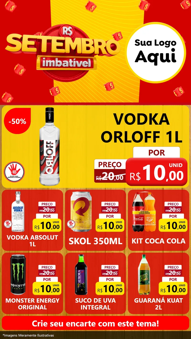 Modelo de Rede Social para Stories com o tema Setembro Imbatível para Distribuidora de bebidas