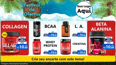 Modelo de TV para TV Horizontal com o tema Festival de Ofertas - Inverno para Suplementos alimentares