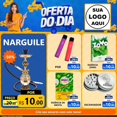 Modelo de Rede Social para Feed Facebook com o tema Oferta do Dia para Tabacaria