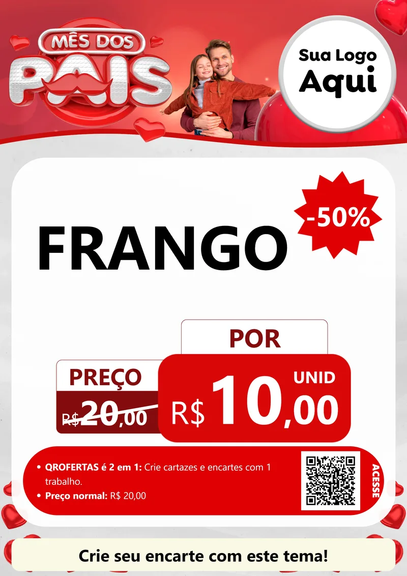 Modelo de Cartaz para Cartaz A4 Vertical com o tema Mês dos Pais para Assados