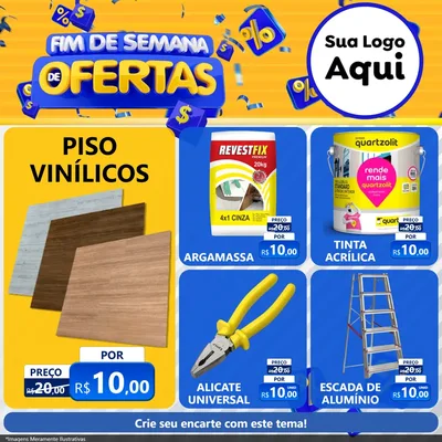 Modelo de Rede Social para Feed Facebook com o tema Fim de Semana de Ofertas para Material para Construção