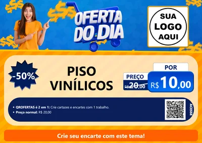 Modelo de Cartaz para Cartaz A4 Horizontal com o tema Oferta do Dia para Material para Construção