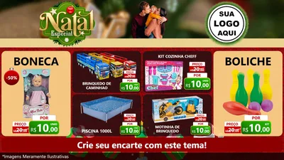 Modelo de TV para TV Horizontal com o tema Natal Especial para Brinquedos