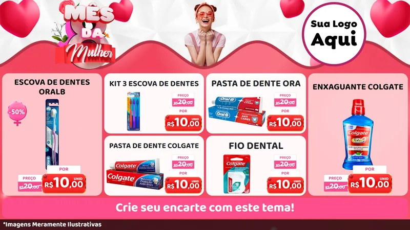 Modelo de TV para TV Horizontal com o tema Mês da Mulher para Higiene Pessoal