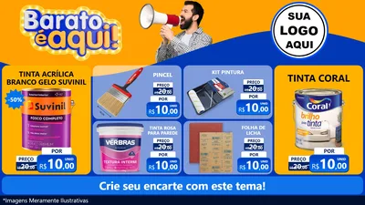 Modelo de TV para TV Horizontal com o tema Barato é aqui para Tintas e Ferramentas