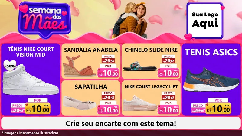 Modelo de TV para TV Horizontal com o tema Semana das Mães para Calçados