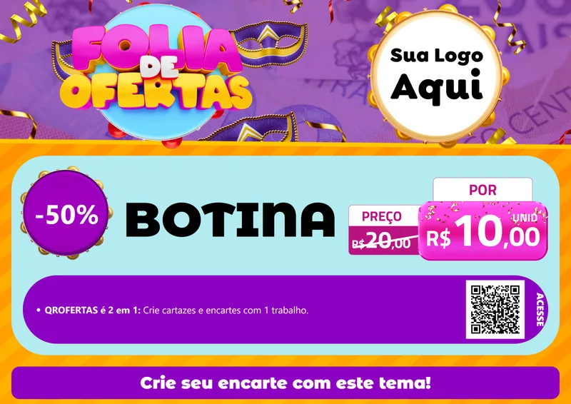 Modelo de Cartaz para Cartaz A4 Horizontal com o tema Folia de Ofertas para Agropecuária