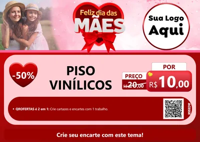 Modelo de Cartaz para Cartaz A4 Horizontal com o tema Feliz Dia Das Mães para Material para Construção