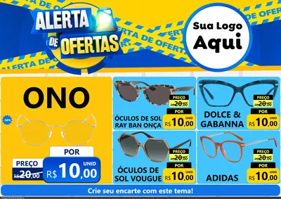 Modelo de Encarte para Encarte A4 Horizontal com o tema Alerta de Ofertas para Óticas
