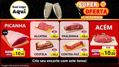 Modelo de TV para TV Horizontal com o tema Super Oferta Fim de Ano para Açougue