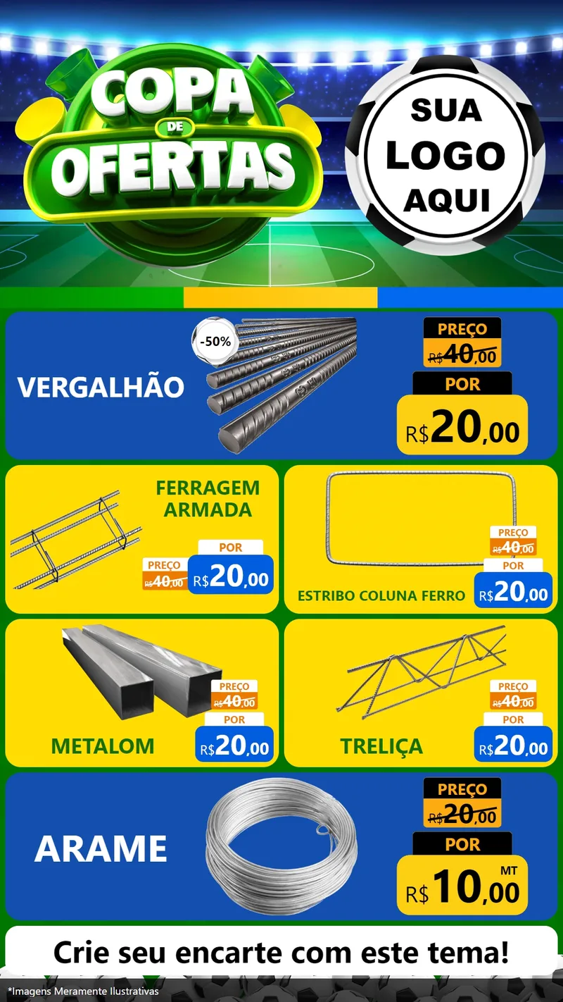Modelo de TV para TV Vertical com o tema Copa de Ofertas para Ferragens