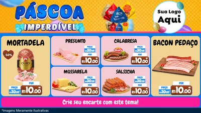 Modelo de TV para TV Horizontal com o tema Páscoa Imperdível para Frios e Laticínios