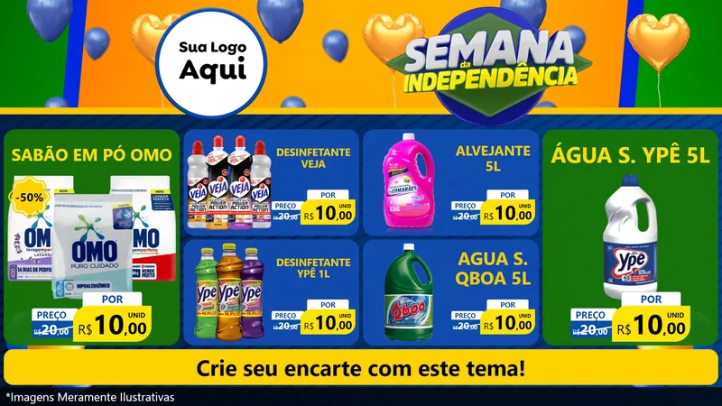 Modelo de TV para TV Horizontal com o tema Semana da Independência para Produtos de Limpeza