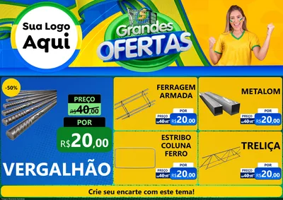 Modelo de Encarte para Encarte A4 Horizontal com o tema Grandes Ofertas para Ferragens