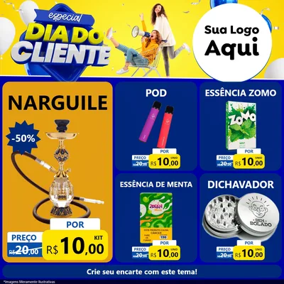 Modelo de Rede Social para Feed Facebook com o tema Especial Dia do Cliente para Tabacaria