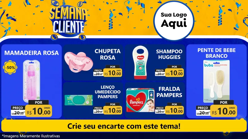 Modelo de TV para TV Horizontal com o tema Semana do Cliente para Bebês