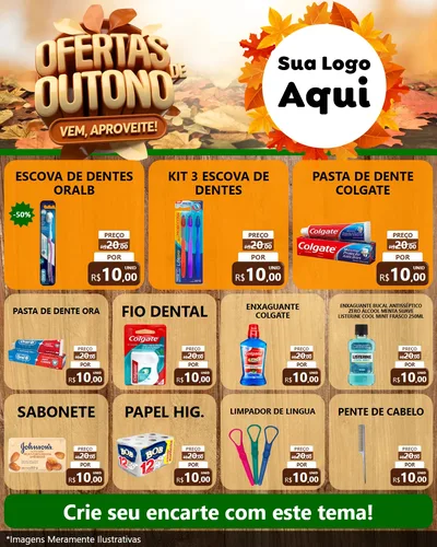 Modelo de Rede Social para Feed Instagram com o tema Ofertas de Outono - Vem, Aproveite! para Higiene Pessoal