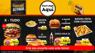 Modelo de TV para TV Horizontal com o tema Especial Hambúrguer para Hamburgueria