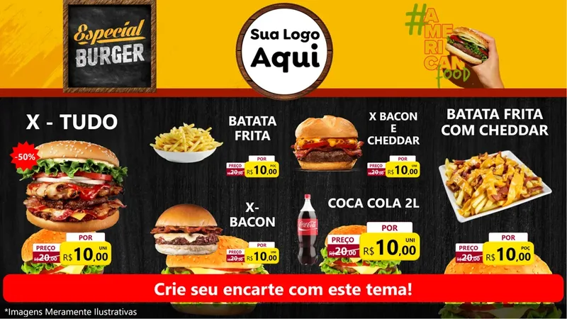 Modelo de TV para TV Horizontal com o tema Especial Hambúrguer para Hamburgueria