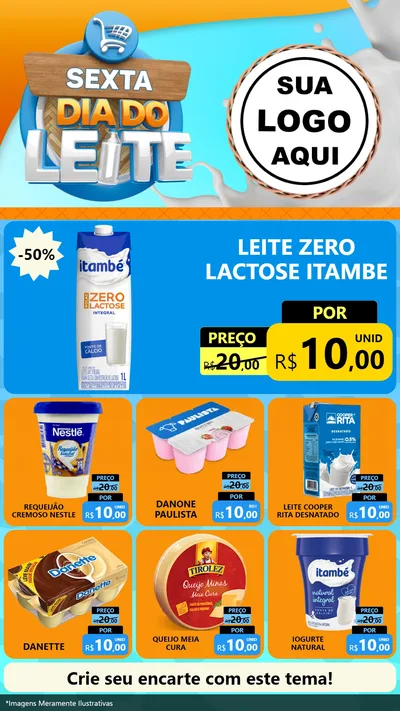 Modelo de Rede Social para Stories com o tema Sexta Dia do Leite para Frios e Laticínios