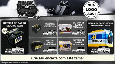 Modelo de TV para TV Horizontal com o tema Black dos Sonhos para Baterias Elétricas
