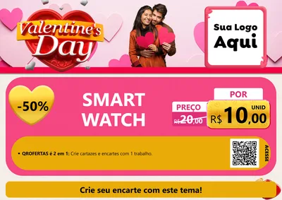 Modelo de Cartaz para Cartaz A4 Horizontal com o tema Valentine's Day para Informática